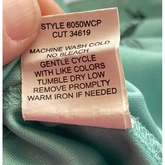 Sara Michelle Womens 3X Blue Bird Pleated Side Slit Short Sleeve Top Tiny Flaw - Picture 9 of 9